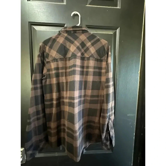 Dravus Heading Nowhere Lager Woven Brown Flannel Shirt Size Medium - Picture 8 of 9